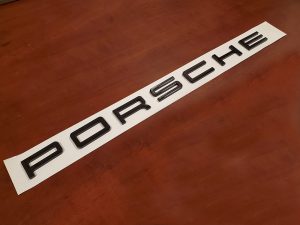 Gloss Black PORSCHE Letters Emblem